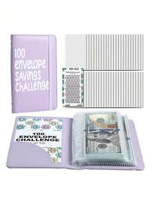Cash Storage Notebook With 100-Bill Capacity, Featuring Banknote And Stamp Patterns, 1A6 Large Storage Space - Multicolor - View 4