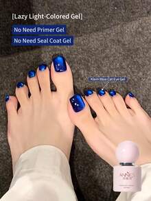 annies Esmalte de gel magnético Klein Blue Cat Eye de 8 ml, de un solo paso, sin base ni capa final, brillante y brillante, para manicura y pedicura DIY de manos y pies - Multicolor - Ver 2