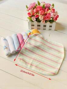 Infant Skin-Friendly Washable Small Square Towel Set, Breathable Soft Baby Bibs Newborn Daily Care Face Wipes (Note: Some Styles May Not Be Shown In Images) - Multicolor - View 3