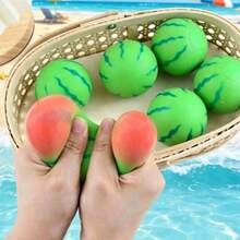 Bright Cartoon Watermelon Squishy Toy, Cool Smooth Surface Squeeze Toy, Reusable Stress Relief Toy, Summer Home Gift - Multicolor - View 4