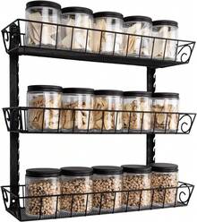 9-Tier Adjustable Wall Mount Spice Rack - Versatile Kitchen Storage Organizer, Black - View 10
