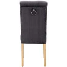 4 Piece Velvet Grey Dining Chairs Set With Oak Legs - Modern Style For Living Room, Reading Nook Or - 灰色 - 查看 9