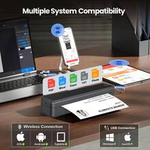Marklife X8 A4 Thermal Printer, Portable Bluetooth Inkless Printer For PDF Photos Documents, Wireless Tattoo Stencil Machine For Home School Office Tattoo Artists - Multicolor - View 4