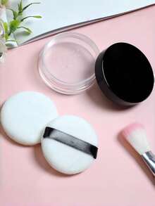 3/2/1 pieza Estuche de viaje de plástico para polvo con borla, reutilizable, con tamiz giratorio y tapa de rosca negra, adecuado para cosméticos, base de maquillaje y otros productos - Multicolor - Ver 6
