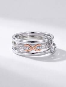 1 buah Cincin Abadi Wanita Vintage Perak Sterling S925, Hadiah Perhiasan Modis dan Indah - Perak - View 3