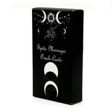 1pc Mysterious Tarot Card Oracle Game For Divination, Party And Gathering - Spirit Messages Oracle - Black - View 2
