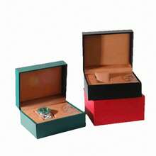 1 Pc Luxury PU Leather Single Watch Box, Flip-Top Watch Storage Display Case With Soft Lining, Vintage Watch Holder Organizer Gift For Men Watch Lovers - Multicolor - View 5