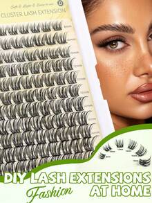 MKHLINA Soft & Lightweight Cluster Segmented False Eyelashes, 8-18mm Multi-Length, Long-Lasting Natural & Delicate DIY Eye Makeup Lashes, Easy To Apply & Reusable (F20) - C/D 混合 - 查看 6