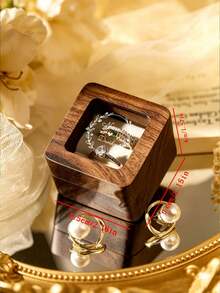 Personalized Wedding Ring Box, Personalized Wooden Ring Box, Wooden Double Ring Box, Customized Ring Box, Ring Storage Box, Personalized Wedding Ceremony Ring Box, Suitable For Proposal, Engagement, Wedding, Anniversary Gifts - Multicolor - View 10