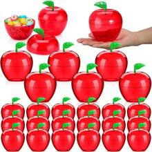 6/12/18 Pcs Appreciation Week Gifts Plastic Apple Container Bulk Red Candy Boxes Holder Thank You Gift Compatible With Apple Of Appreciation Gifts End Of Year Halloween Party Back-To-School Season Decor - View 1