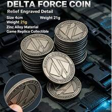 1個 Delta Force Hawk Ops 半金複刻硬幣 鋅合金遊戲收藏飾品 Cosplay 玩家禮物 - 哈夫幣 - 查看 3