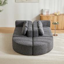 Modular Sofa With Sleeper Function, Cloud Couch, Chenille, Black - 黑色四座 - 查看 10