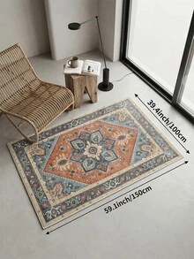 1 Stück blauer Teppich im böhmischen Stil für Wohnzimmer, geeignet für Küche, Esszimmer, Schlafzimmer, Feiertagsdekoration, Innen-/Außenbereich, Büro, rutschfeste Fußmatte, Badezimmerteppich, Flur, Arbeitszimmer, Gaming-Bereich - marineblau - Übersicht 18