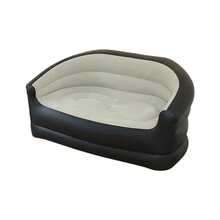Inflatable Double Sofa, Suitable For Living Room, Reading Area, Bedroom, Lounge And Guest Room, Black Grey/Black Blue - Multicolor - View 13