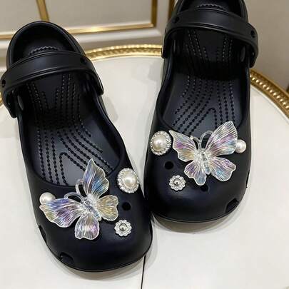 Ballet Translucent Hollow Flower Charms – Resin Shoe Buckles For Sandals DIY Accessories