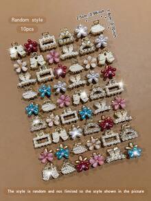 10pcs Random Style Colorful Daily Hair Claw Clips For Loose Hair Decoration - Multicolor - View 9
