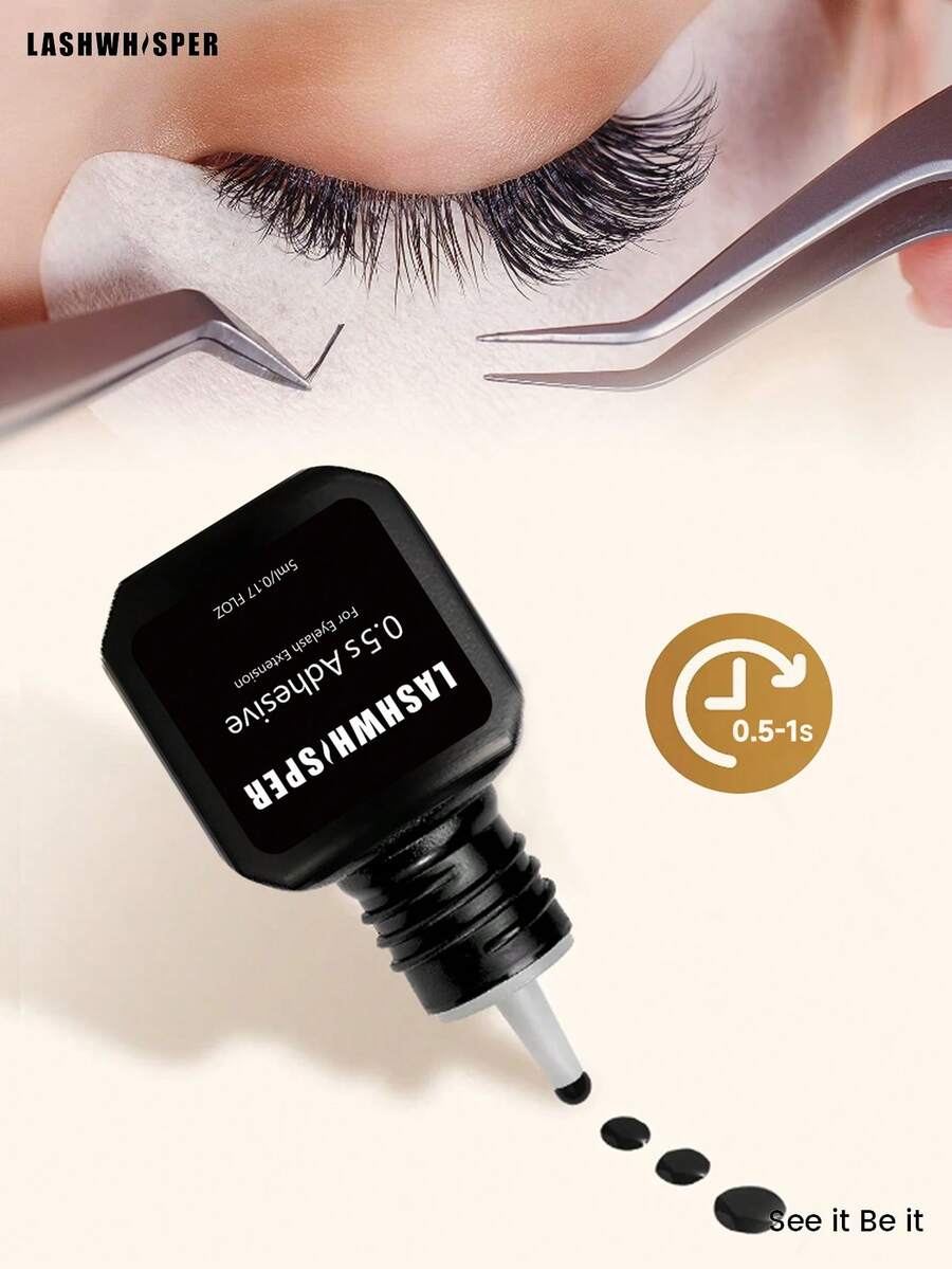 Professional Eyelash Extension Glue 5ml-25ml, 0.5s Quick Dry Low Odor Waterproof Mink Lash Adhesive, Ultra Strong Bond Lasts 6-8 Weeks - Multicolor - View 1