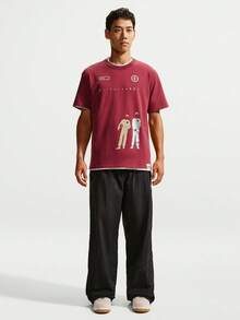 Nike Men's AS U NSW TEE LSE AF1 DNA Short Sleeve Knit Collarless T-Shirt TIM3739-677 - Burgundy - View 6