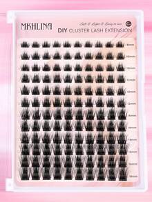 MKHLINA Single Cluster False Eyelashes DIY Eyelash Extensions C/CC/D Curl 8-18mm Mixed Length Fine Natural Look Segmented False Eyelashes Ultra-Thin Eyelash Stem Reusable Beginner-Friendly Daily Makeup Use (F14) - C/D 混合 - 查看 8