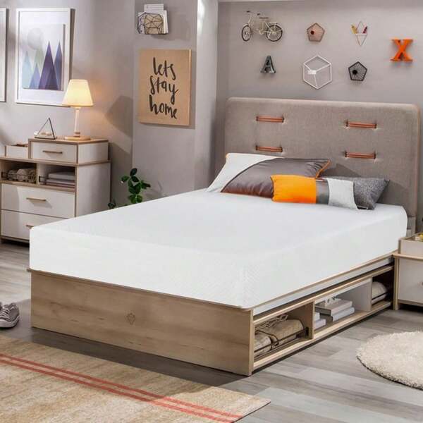 | 5 Inch Twin Mattress| Medium Firm| Gel Memory Foam Mattress| White| Bed In A Box, CertiPUR-US Certified| Pressure Relief, Cooling Ventilated Foam| Washable Removable Cover BBV0