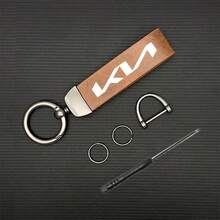 For KIA PU Leather Car Keychain With 360 Degree Rotation Zinc Alloy Keyring Premium Trinket For Car Keys Stylish Unisex Design Durable Key Holder Gift - Multicolor - View 11