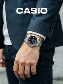 Jam Tangan Pria Casio Quartz Stainless Steel, Dial Hitam, Tahan Air 50m, Jam Tangan Kasual dengan Tampilan Tanggal MTP-VD01D-1E - Hitam - View 4