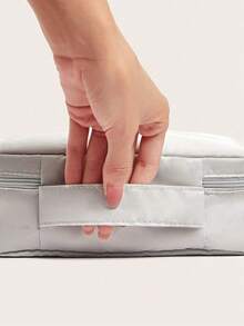 Polyester Storage Bag, Minimalist Portable Toiletry Storage Bag, Ideal For Packing Cosmetics, And Travel Essentials,Boho Vibes,Christmas Decorations - Light Grey - View 5