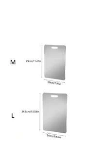 1pc Stainless Steel Cutting Board, Silver Kitchen Chopping Block - Silver - View 11