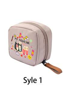Portable Mini Makeup Bag, Accessory Storage Bag, Medicine Bag, Makeup Bag With "Pill" Pattern, Medicine Storage Bag, Compact Pill Organizer And First Aid Kit Suitable For Daily Use, Outdoor Activities, Dorm Portable Medicine Storage | Multi-Functional Fabric Emergency Kit, Suitable For Health-Conscious Use Anytime Anywhere, Suitable For Travel, Outdoor Activities, Birthday Gifts, Holiday Souvenirs, Back To School Gifts, Graduation Gifts - Multicolor - View 13