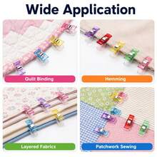 Colorful Plastic Patchwork Sewing Clips, Multi-Function Plastic Clips, Strong Grip, No Needle Marks, DIY Craft Accessories, Sewing Accessories, Suitable For Fabric, Crafts And Sewing Projects, Also As Photo Clips, Snack Clips, Folder Clips, Etc., Without Storage Box - Transparent High Elasticity Style - View 3