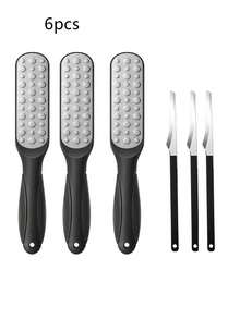 PYDESA 2pcs/4pcs/6pcs 2-In-1 Foot File Dead Skin Removal Set, Double-Sided Stainless Steel Foot Scraper Callus Remover, Washable Foot Care Tool, Suitable For Hard Skin, Cracked Heels, Dry Skin Exfoliation - Multicolor - View 10