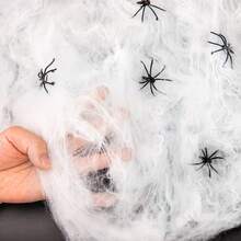 Decoração de Teia de Aranha de Halloween, Aranhas Falsas Grátis, Teia de Aranha Super Elástica, Adequada para Suprimentos de Festa de Halloween Interna e Externa, Aplicável a Paredes, Janelas, Portas e Decorações de Festa, Perfeito para Criar Decoração de Festa de Halloween Assustadora, Adequado para Decoração de Bar de Terror de Halloween e Natal, Escolha Ideal para Celebrações de Halloween e Itens Únicos - Multicolorido - Visão 9