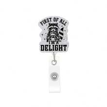 1pc Funny Raccoon Nurse Badge Reel With Iced Coffee, Retractable Badge Holder With 360° Rotating Alligator Clip, Shiny Work ID Badge Accessory For Registered Nurses, LPN, Nursing Assistants, Medical, Social Workers - Versatile - View 12