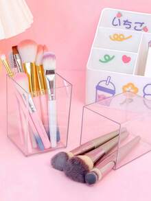 1pc Transparent Bar Straw Storage Box, Small Disposable Cup Holder, Suitable For Straws, Coffee Stirrers, Disposable Cups And Capsule Coffee Storage Organizer - Multicolor - View 4