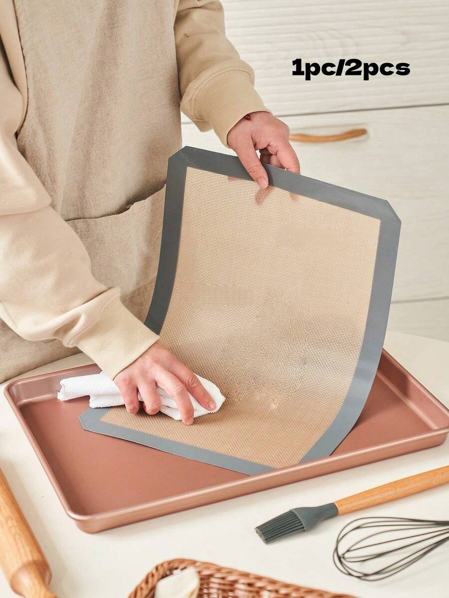 1 Or 2 Silicone Baking Mats, Reusable, Non-Stick, Heat-Resistant Baking Mats, Suitable For Oven, Can Be Used For Baking Cookies, Pastries, Bread, Buns, Fondant, Etc. Size 30*20*0.4 - View 1