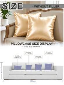1pc/2pcs Champagne Luxury Satin Pillowcase, Soft & Breathable, Pillowcase Only, No Filling, Silky Smooth, Ultra Soft & Breathable, Ideal Gift For Family & Friends, Suitable For Travel. Envelope Closure, Luxury Bedding Pillowcase, Ultra Soft Hotel Pillowcase - Champagne Color 2pcs - View 3