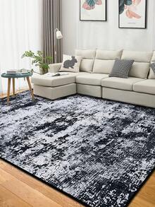 1pc Modern Geometric Area Rug, Washable Patchwork Print Polyester Rectangular Carpet, Easy Care Suitable For Living Room, Hallway, Bedside, Sitting Room, Bedroom, Office, Kitchen, Farmhouse Home Decor - Multicolor - View 12