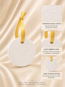 Gucci Flower Dance Round Diffuser Stone 5*5cm, With Yellow Ribbon, Vanilla Orchid Scent, Portable And Suitable For Personal Use Or As A Gift - Yellow Round - View 7