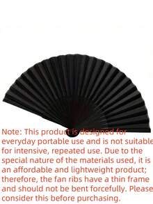 1/2/3件組 現代經典酷黑色摺扇 / 夏季清涼輕便手持扇禮品 / 優雅時尚、小巧便攜 - 多色 - 查看 5