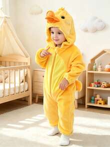 1pc Baby Cartoon Animal Pattern Long Sleeve Zipper Cute Comfortable Outfit, Unisex Baby Clothing, Suitable For Daily Wear And Holiday Gifts - Multicolor - View 10