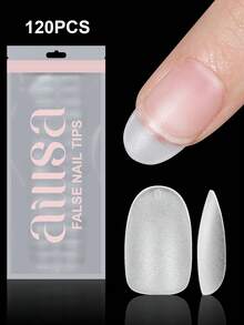AILLSA 360/240/120pcs Short Fat Oval Full Coverage Fake Nails, 15 Sizes Matte Acrylic Nail Tips, Suitable For Nail Salon Nail Extensions Gel Nail Set Nail Supplies - Clear - View 6