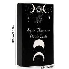 1pc Mysterious Tarot Card Oracle Game For Divination, Party And Gathering - Spirit Messages Oracle - Black - View 1