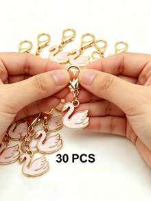 Swan Theme Keychain, Bag Charm And Key Ring, Perfect As Back To School Gift, Birthday Gift And Holiday Decoration. Bag Charm Packaging - Multicolor - View 6