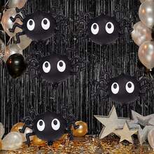 5 ensembles de ballons en forme d'araignée de 48 cm thème Halloween, convient pour la décoration intérieure de fête d'Halloween, ensemble de ballons jouets incluant rideau de fond - Voir 2