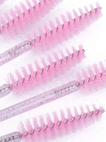 Juego de 100/50/1 pieza de cepillos para pestañas rosa, se usa para separar pestañas, peinar cejas, aplicar sombra de ojos y cuidado de extensiones de pestañas, herramienta de maquillaje ligera, adecuada para salón, viajes y uso diario, accesorio esencial de viaje, decoración de Halloween - Varios estilos - Ver 2