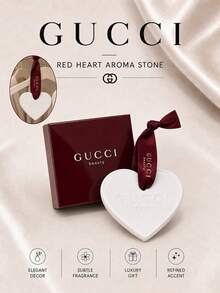 Gucci 古馳愛心擴香石6×5cm，酒紅緞帶，柔和散香，衣櫥家居裝飾伴手禮優選 - 紅色愛心 - 查看 2