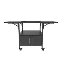 [Free Shipping] Outdoor Grill Table For Big Green Egg Style BBQ, Metal Grill Cart With 2 Folding Panels, Compatible With Up To Large Green Egg, Kamado Joe Jr-XY727745 - Multicolor - View 8
