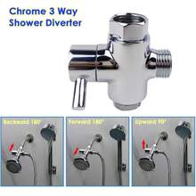 1pc Matte Black 3-Way Shower Arm Diverter Valve, G1/2 Universal Splitter For Handheld & Fixed Shower Head, Bathroom Replacement Part - Sliver - View 4