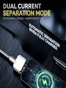 Adaptor Pengisian Cepat Type-C 140W dengan Fungsi Mati Otomatis, Port Pengisian Magnetik yang Dapat Muncul, Mati Otomatis Saat Terisi Penuh 100%, Cocok untuk Pengisian Semalaman - Putih - View 5