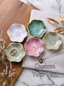 Custom Personalized Ceramic Ring Dish – "Mr. & Mrs." Gift, Engraved Jewelry Tray, Wedding Gift For Her, Bridesmaid Gift - Multicolor - View 4